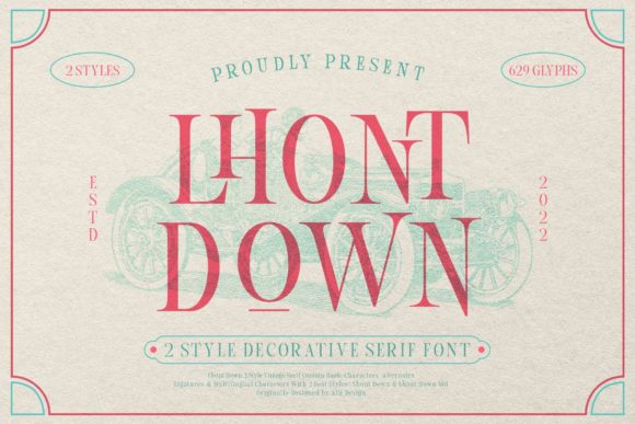 Lhont Down: A Bold Serif Font for Crafters